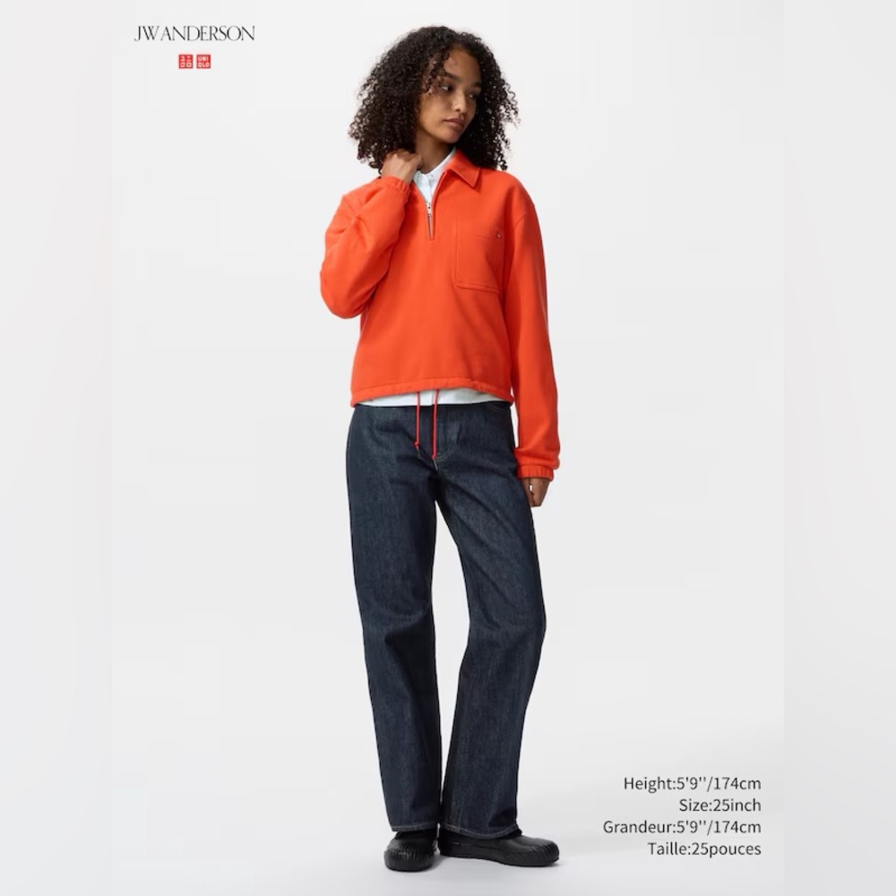 Uniqlo x JW Anderson Women Straight Leg Jeans in Dark Indigo size 26x27 inseam